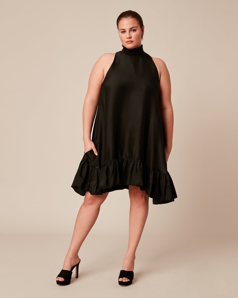 Front of a model wearing a size 1X Alcott Dress in Black by Azeeza. | dia_product_style_image_id:227952